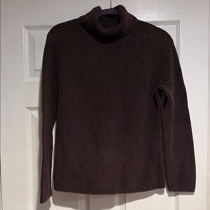 Lands End chocolate brown cowl neck heavyweight sweater